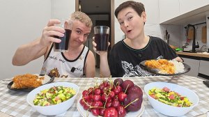 Мукбанг ПЯТНИЦА питница) ШИКАРНЫЙ ПП ужин в компании ЛЮБИМОГО мужа под БУТЫЛОЧКУ сока! Семейный ужин