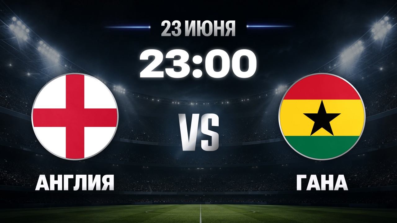 Матч Англия — Гана, 23 июня 23:00, 2 тур ЧМ-2026