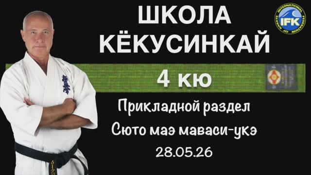 Школа Кёкусинкай / 4 кю / Проработка Сюто маэ маваси-укэ с партнёром (28.05.26 г.)