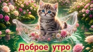 С добрым дождливым утром. Красивая музыкальная открытка.