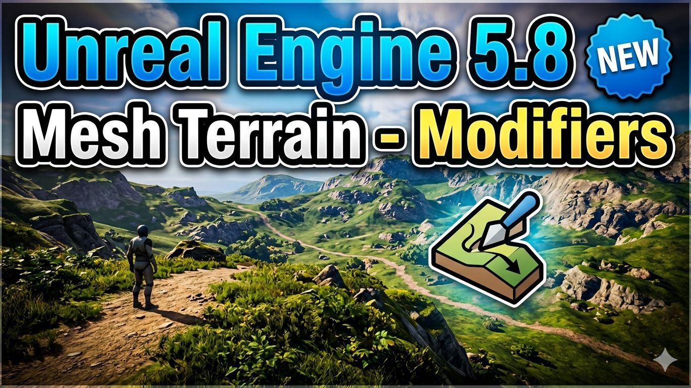 Новая система ландшафта - модификаторы в Unreal Engine 5.8 - Mesh Terrain new - Modifiers.