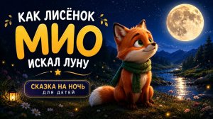 Как лисёнок Мио искал луну — сказка на ночь для детей | Добрая сказка перед сном