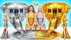 Строим Удивительный Кукольный Домик Золотой vs Серебряный Челлендж # Креативные Лайфхаки Для Декора