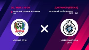 Матч бронзового плей-офф 2016 Юниор 2016 – Интер Москва 2016