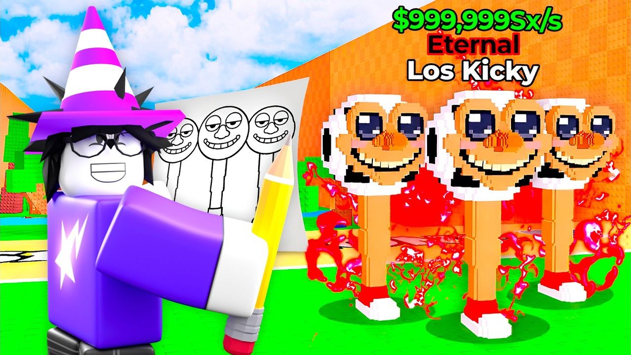 Kick a Lucky Block 😱 ВСЁ ЧТО Я НАРИСУЮ ОЖИВАЕТ в РОБЛОКС смотреть онлайн