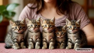 Кормим бездомных котят и маму кошку.
