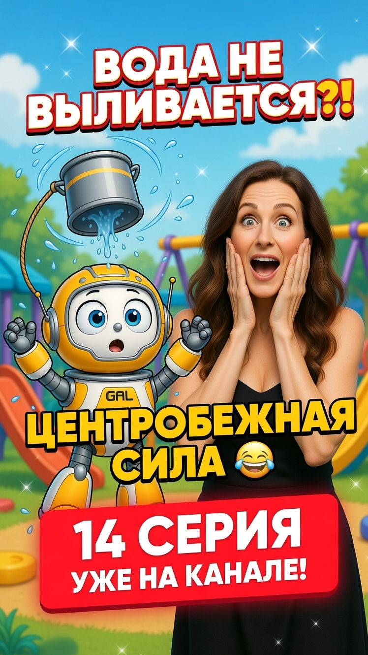 Физика за 30 секунд — ЦЕНТРОБЕЖНАЯ СИЛА! Вода не вылилась из ведра вверх дном 😂  #Shorts