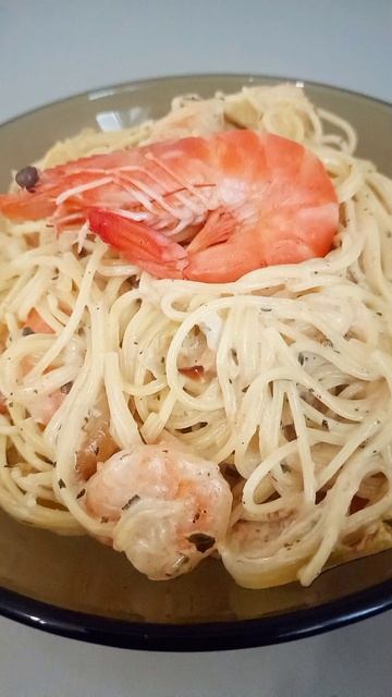 Сливочная паста с креветками