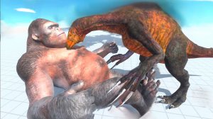 БИТВА КИНГ КОНГА ПРОТИВ ТРАВОЯДНЫХ ДИНОЗАВРОВ 😱 Animal Revolt Battle Simulator