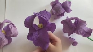 ИРИСЫ из Бумаги своими руками! Цветы из Гофрированной Бумаги!