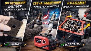 Инверторный генератор, регулировка клапанов и обслуживание #генераторы #invertergenerator #generator