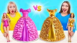 Укрась Торт с Куклой Челлендж # Золото vs Розовое от Multi DO Girls