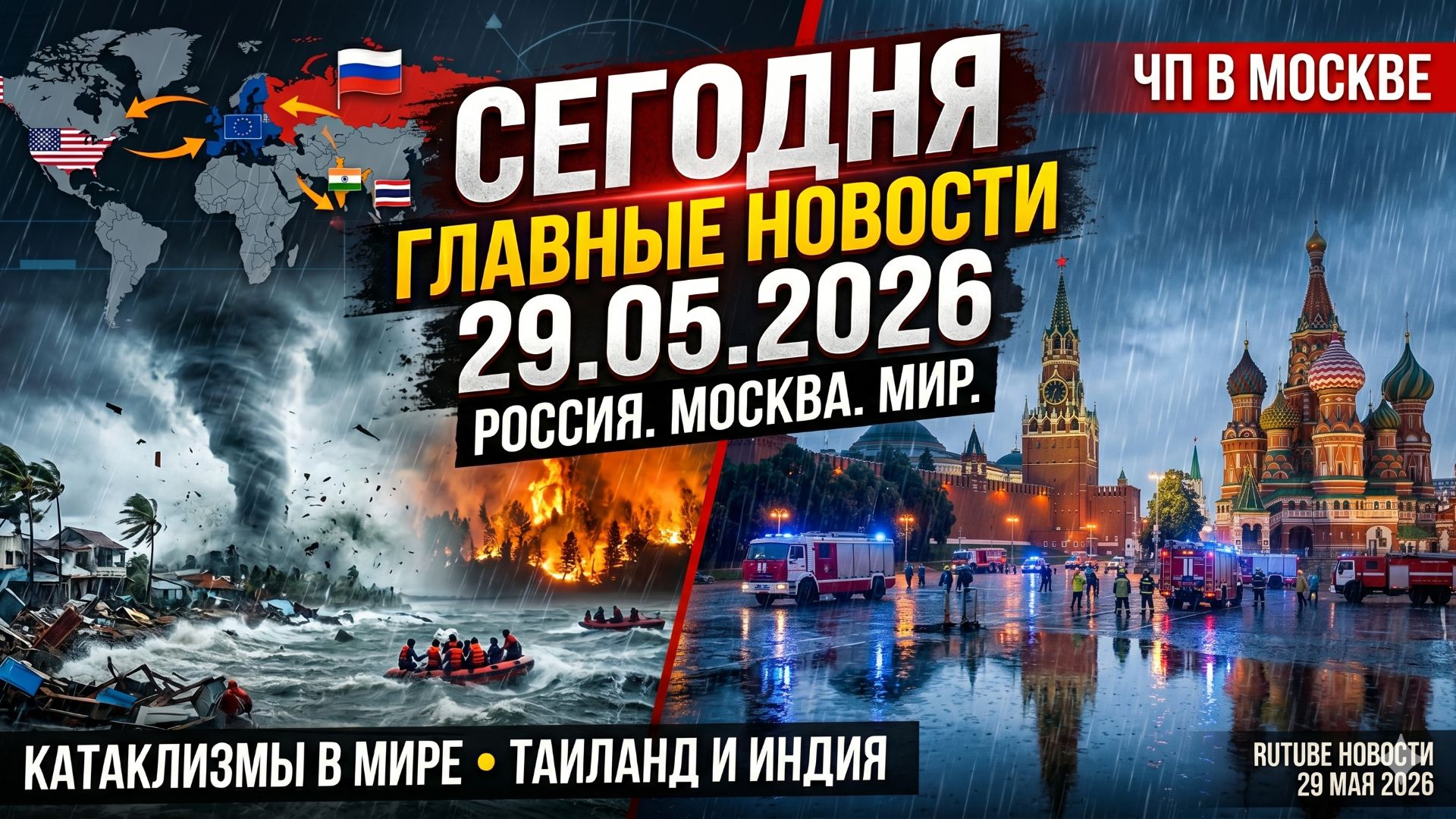 Обзор событий за 29.05.2026: ЧП, стихия . От Москвы до Вашингтона! смотреть онлайн