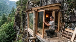 Создание уютного укрытия в холме с большими стеклянными окнами. Бушкрафт