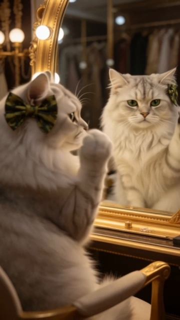 Kitty знает, как правильно носить стильные вещи. Зацените, как она поправляет бантик.