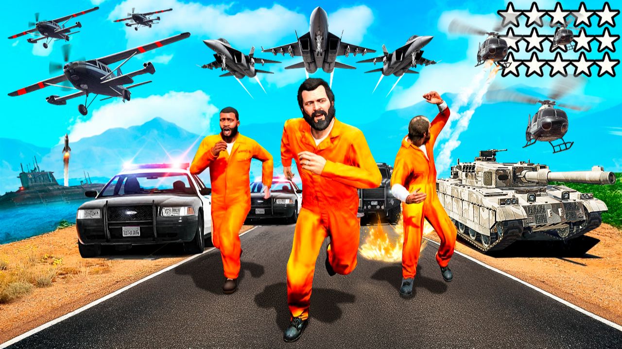 Получил 100 ЗВЁЗД РОЗЫСКА в ГТА 5! СМОЖЕМ ЛИ МЫ ВЫЖИТЬ В GTA 5 ОНЛАЙН смотреть онлайн