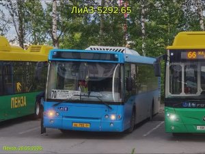 ЛиАЗ-5292.65 на 70 маршруте.  № ВЕ 735 64 (Пенза 2026)