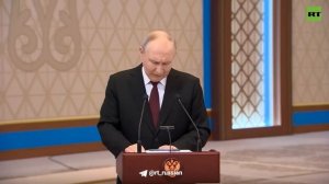 Владимир Путин отвечает на вопросы журналистов по итогам визита в Казахстан