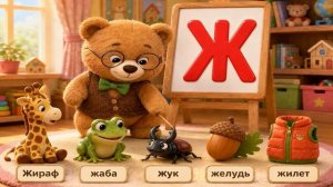 Учим букву Ж | Мишка учит алфавит | Развивающая песенка для малышей
