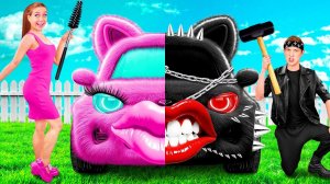 Розовая машина vs Черная машина Челлендж # Смешные Ситуации и Неудачи от 4Teen Challenge
