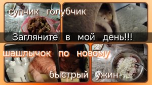 Загляните в мой день//суп с грибами//ужин//мариную мясо на шашлык по новому