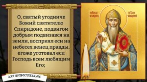 Молитва Спиридону Тримифунтскому. Православие.