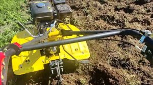 Вспашка целины мотоблоком Huter MK-8000 big foot