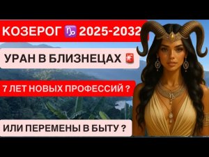 КОЗЕРОГ ♑ УРАН В БЛИЗНЕЦАХ 2025–2032 Гороскоп | Новый этап в отношениях, здоровье и работе |