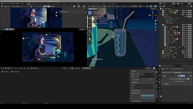 Coloso - A to Z of NPR Animation in Blender 40-2. Background Objects Effects Practice - 4