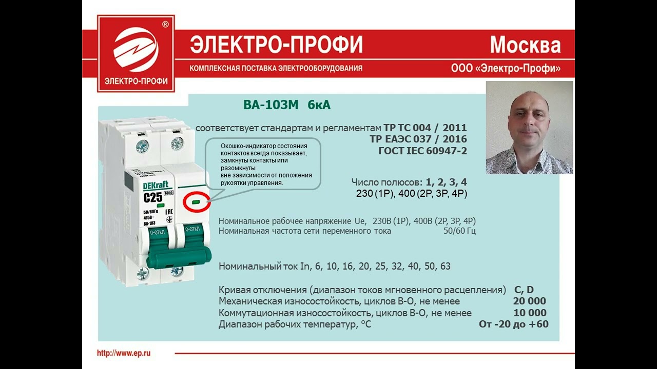 Модульное оборудование DEKraft на складе «Электро-Профи». Автоматические выключатели. смотреть онлайн