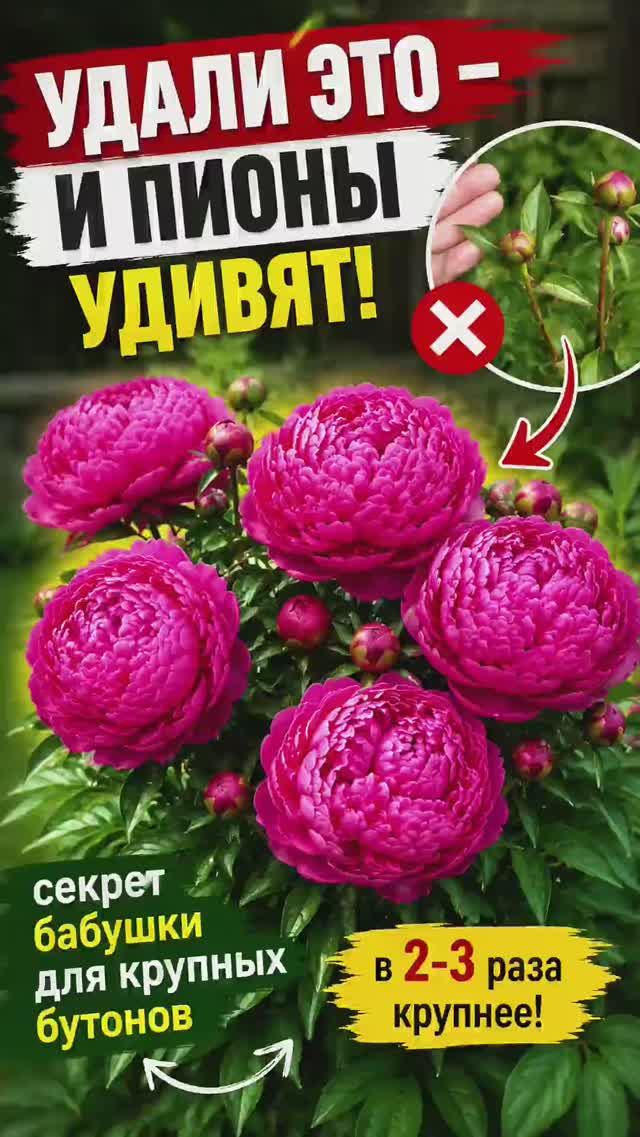 Сделай ЭТО с пионами прямо сейчас! Секрет огромных бутонов  #сад #пионы