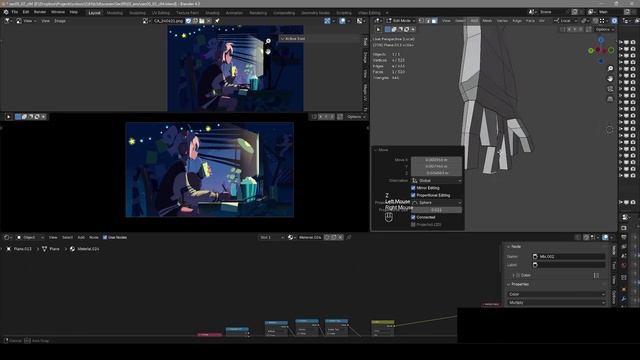 Coloso - A to Z of NPR Animation in Blender 41-1. Background Objects Effects Practice - 5