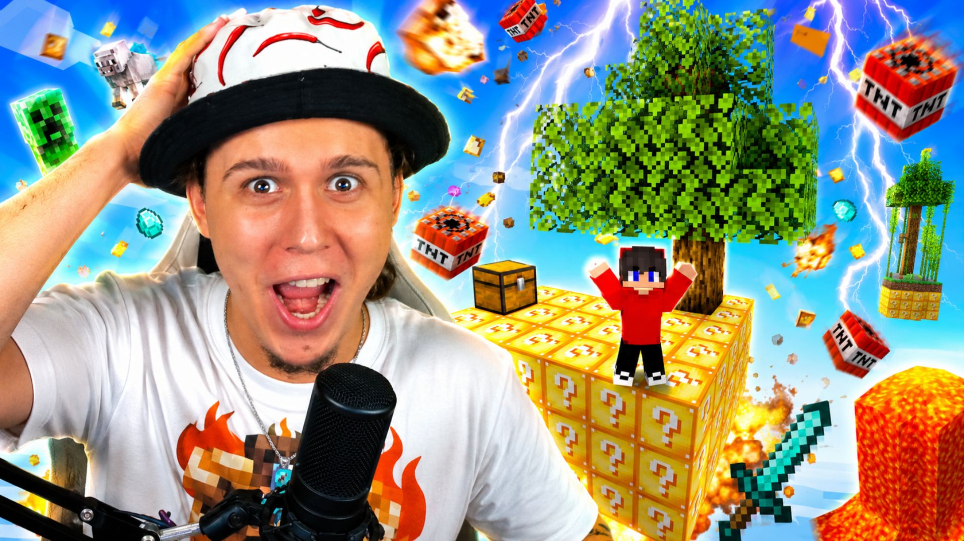 Minecraft SkyBlock с Лаки Блоками: попробуем победить Дракона