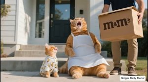 Рыжий котенок влюбляется в облако в форме лапы — мама-кошка создает гигантскую зефирную лапу 🍡🐾