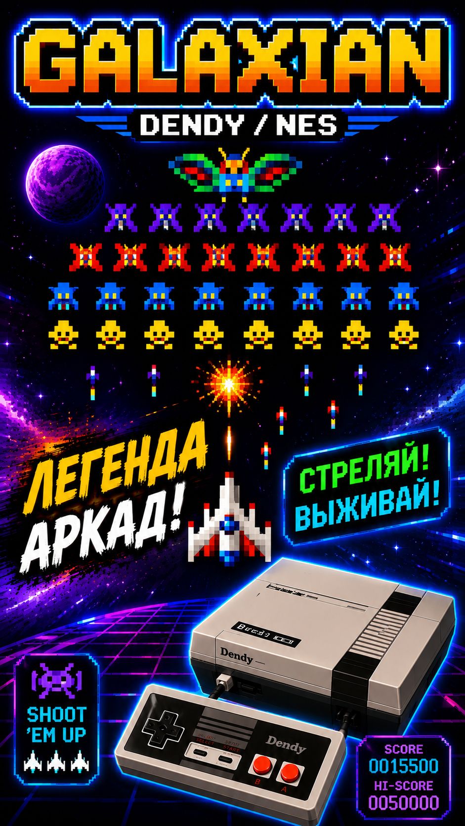 🎮 GALAXIAN (Dendy/NES)