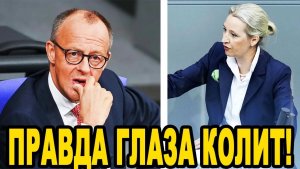 Мерца ПЕРЕКОСИЛО! Алиса Вайдель ЖЁСТКО РАЗНЕСЛА Канцлера Германии С Трибуны Бундестага!