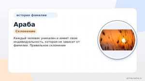Фамилия Араба: происхождение, значение и склонение