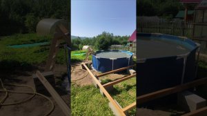 Постройка подиума для бассейна