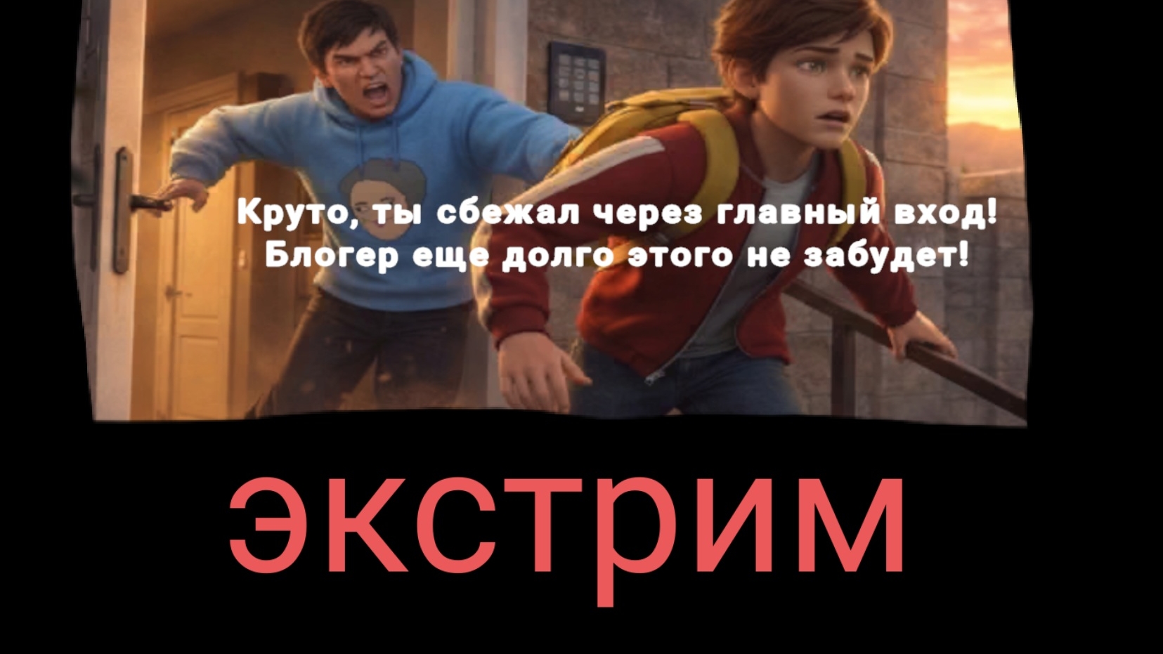 Побег от блогера!!! Сбежал через дверь на экстриме!!! смотреть онлайн