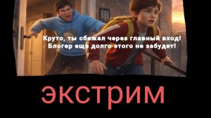 Побег от блогера!!! Сбежал через дверь на экстриме!!!