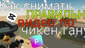 Как снимать правильно видео по чикен гану?