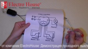 Обзор проходного выключателя на одну клавишу серии Enzo Совершенный графит,  ElectroHouse