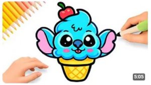 КАК ПРОСТО НАРИСОВАТЬ МИЛОГО СТИЧА В СТИЛЕ МОРОЖЕНОГО 🍦💙