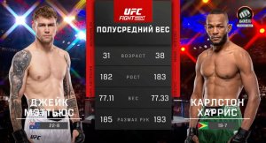 Джейк Мэттьюс против Карлстона Харриса (видео). UFC Fight Night