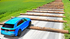 «Невозможный» челлендж с упавшими брёвнами на дороге в BeamNG.drive! Сможет ли хоть одна ма