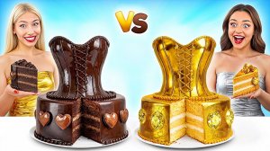 Укрась Торт Челлендж Золотой vs Серебряный # Забавные Лайфхаки с Едой от Multi DO Gilrs