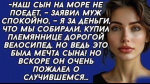 Наш сын на море не поедет, я купил племяннице дорогой велосипед,  заявил муж!