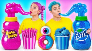 Розовая Еда vs Голубая Еда Челлендж # Эпичная Битва с Едой от Multi DO Joy