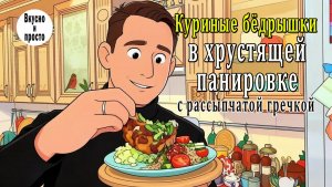 Куриные бёдрышки в хрустящей панировке с рассыпчатой гречкой