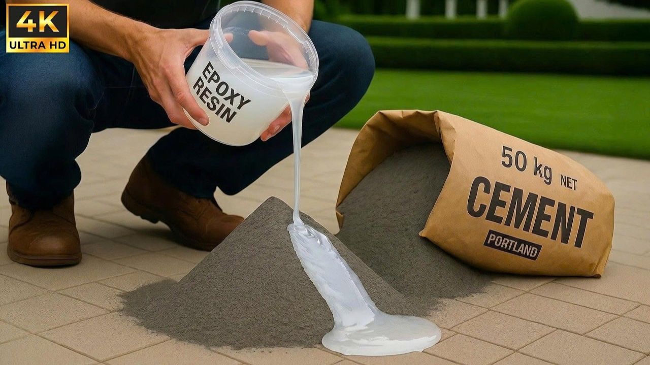 Заливка эпоксидной смолы в цемент 😱 Миллиарды людей не знают этого секрета